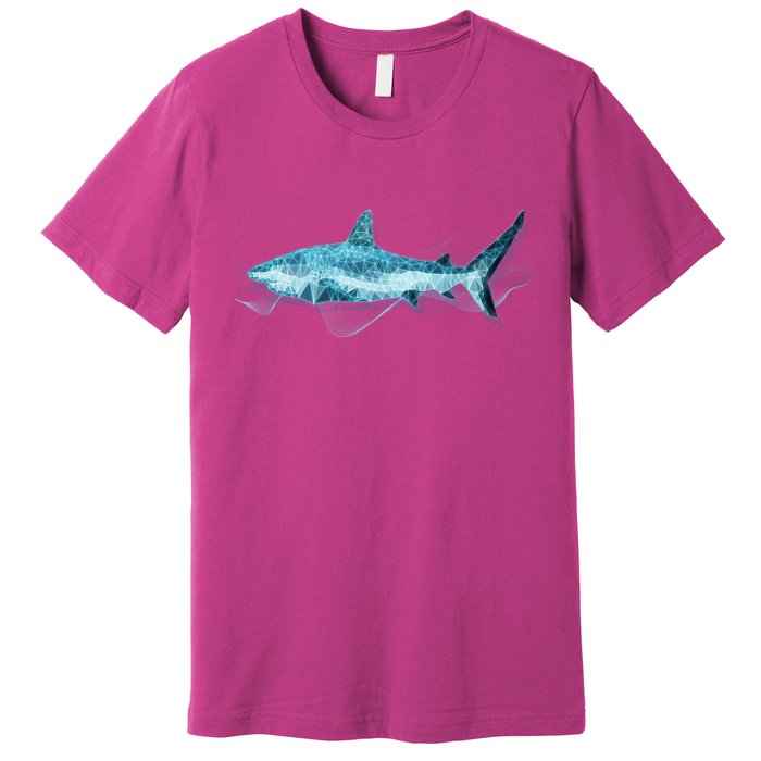 Retro Digital Polygon Shark Premium T-Shirt