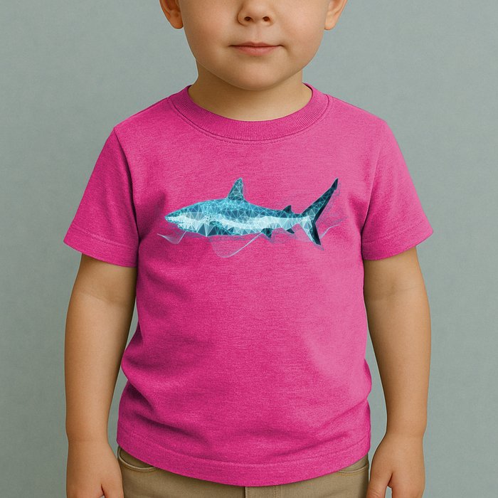 Retro Digital Polygon Shark Toddler T-Shirt