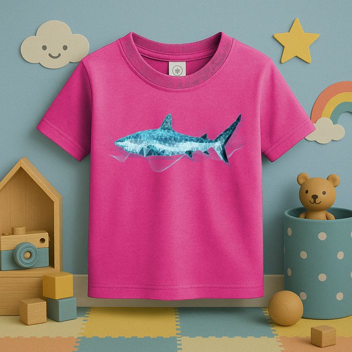 Retro Digital Polygon Shark Toddler T-Shirt