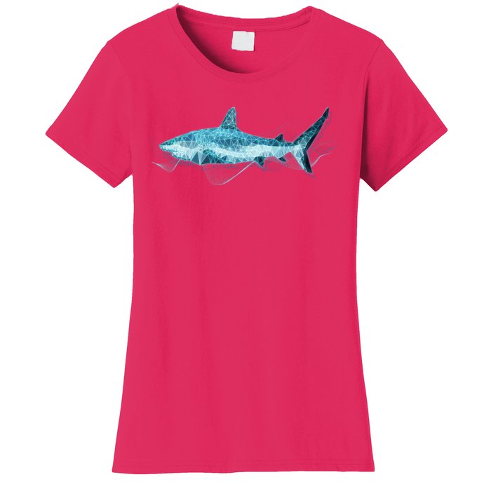 Retro Digital Polygon Shark Women's T-Shirt