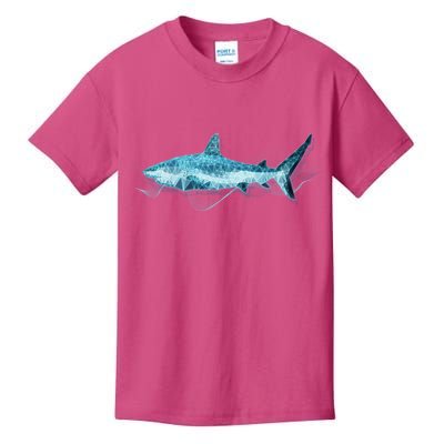Retro Digital Polygon Shark Kids T-Shirt
