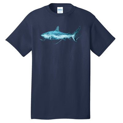 Retro Digital Polygon Shark Tall T-Shirt