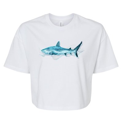 Retro Digital Polygon Shark Bella+Canvas Jersey Crop Tee