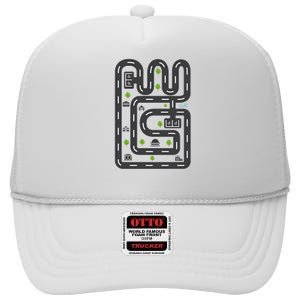 Racing Dad Play Car Race On Dad High Crown Mesh Back Trucker Hat