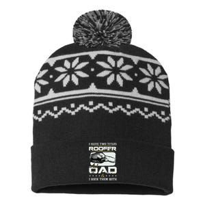 Roofer Dad Quote Design Roofing Apparel USA-Made Snowflake Beanie