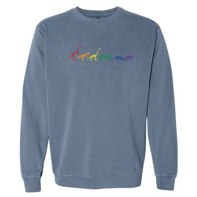 Rainbow Dinosaur Queer T Rex Fossil Skeletons Lgbt Pride Gift Garment-Dyed Sweatshirt