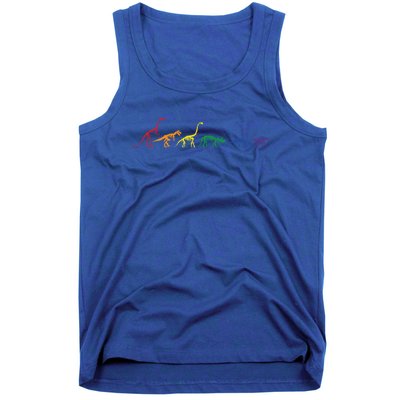 Rainbow Dinosaur Queer T Rex Fossil Skeletons Lgbt Pride Gift Tank Top