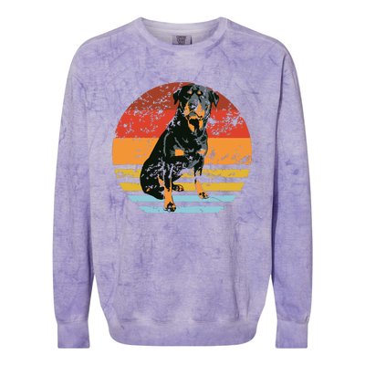 Rottweiler Dogs Retro Style Rottie Cool Cute Pet Doglover Colorblast Crewneck Sweatshirt