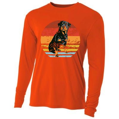 Rottweiler Dogs Retro Style Rottie Cool Cute Pet Doglover Cooling Performance Long Sleeve Crew