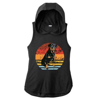 Rottweiler Dogs Retro Style Rottie Cool Cute Pet Doglover Ladies PosiCharge Tri-Blend Wicking Draft Hoodie Tank