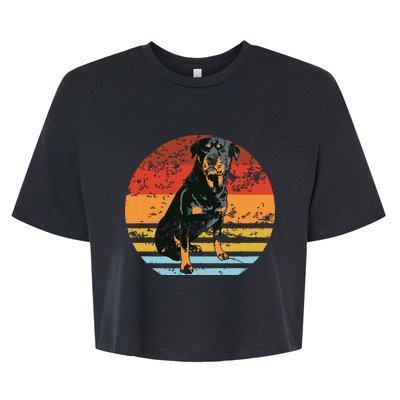 Rottweiler Dogs Retro Style Rottie Cool Cute Pet Doglover Bella+Canvas Jersey Crop Tee