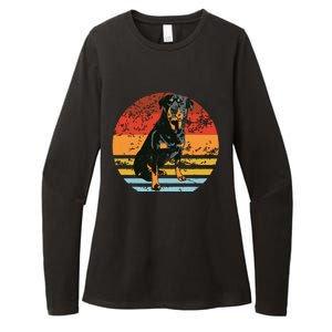 Rottweiler Dogs Retro Style Rottie Cool Cute Pet Doglover Womens CVC Long Sleeve Shirt