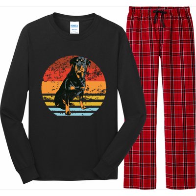 Rottweiler Dogs Retro Style Rottie Cool Cute Pet Doglover Long Sleeve Pajama Set