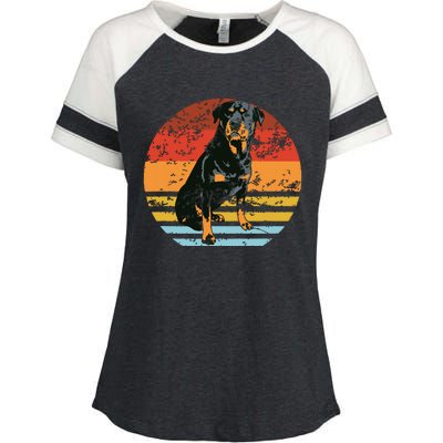 Rottweiler Dogs Retro Style Rottie Cool Cute Pet Doglover Enza Ladies Jersey Colorblock Tee