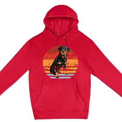 Rottweiler Dogs Retro Style Rottie Cool Cute Pet Doglover Premium Pullover Hoodie