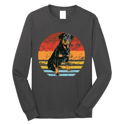 Rottweiler Dogs Retro Style Rottie Cool Cute Pet Doglover Long Sleeve Shirt