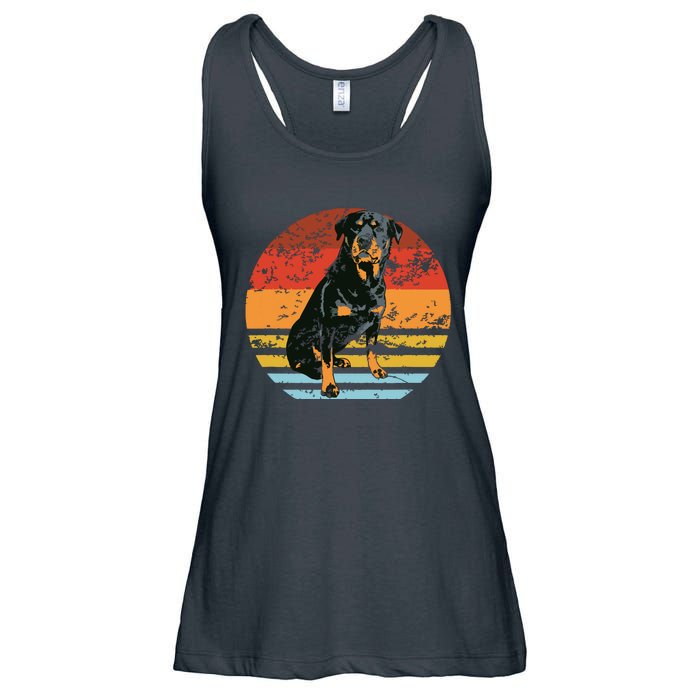 Rottweiler Dogs Retro Style Rottie Cool Cute Pet Doglover Ladies Essential Flowy Tank