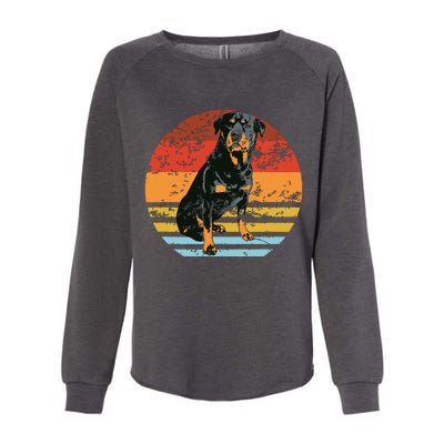 Rottweiler Dogs Retro Style Rottie Cool Cute Pet Doglover Womens California Wash Sweatshirt