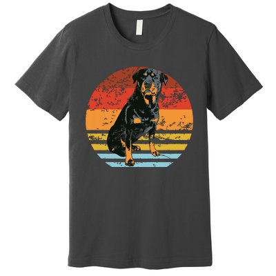 Rottweiler Dogs Retro Style Rottie Cool Cute Pet Doglover Premium T-Shirt