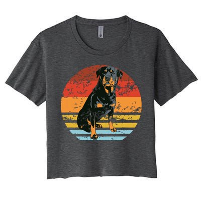 Rottweiler Dogs Retro Style Rottie Cool Cute Pet Doglover Women's Crop Top Tee