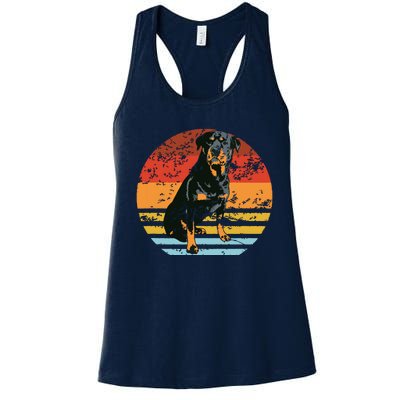 Rottweiler Dogs Retro Style Rottie Cool Cute Pet Doglover Women's Racerback Tank