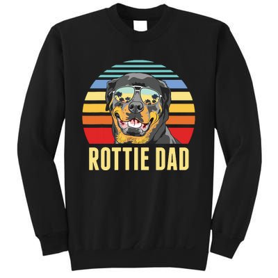 Rottie Dad Rottweiler Dog Vintage Retro Sunset Beach Vibe Sweatshirt