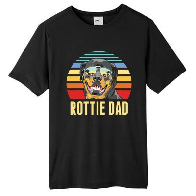 Rottie Dad Rottweiler Dog Vintage Retro Sunset Beach Vibe Tall Fusion ChromaSoft Performance T-Shirt