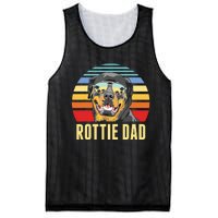 Rottie Dad Rottweiler Dog Vintage Retro Sunset Beach Vibe Mesh Reversible Basketball Jersey Tank