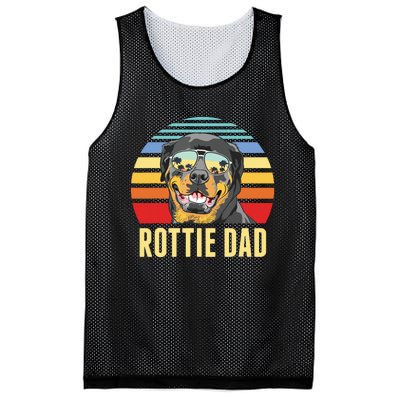 Rottie Dad Rottweiler Dog Vintage Retro Sunset Beach Vibe Mesh Reversible Basketball Jersey Tank