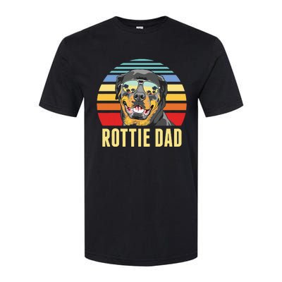 Rottie Dad Rottweiler Dog Vintage Retro Sunset Beach Vibe Softstyle CVC T-Shirt