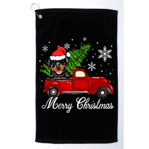 Rottweiler Dog Riding Red Truck Christmas Decoration Pajama Cute Gift Platinum Collection Golf Towel