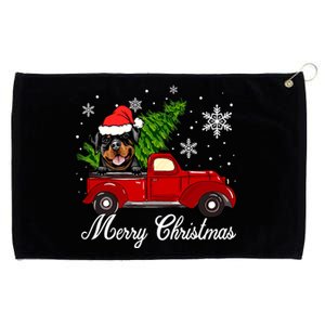 Rottweiler Dog Riding Red Truck Christmas Decoration Pajama Cute Gift Grommeted Golf Towel