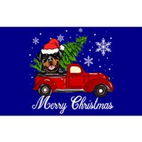 Rottweiler Dog Riding Red Truck Christmas Decoration Pajama Cute Gift Bumper Sticker