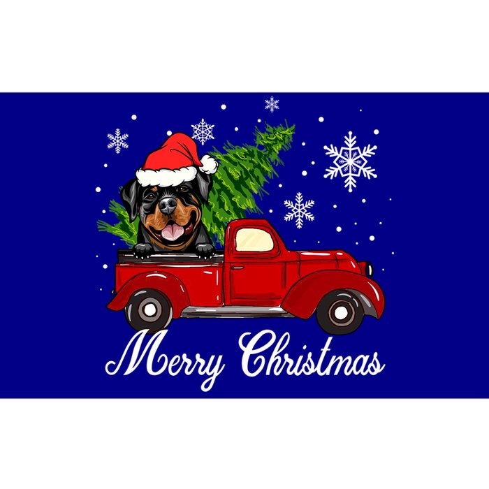 Rottweiler Dog Riding Red Truck Christmas Decoration Pajama Cute Gift Bumper Sticker