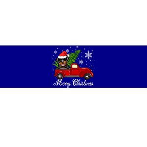 Rottweiler Dog Riding Red Truck Christmas Decoration Pajama Cute Gift Bumper Sticker