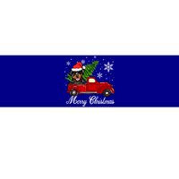 Rottweiler Dog Riding Red Truck Christmas Decoration Pajama Cute Gift Bumper Sticker