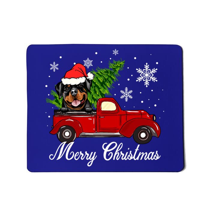 Rottweiler Dog Riding Red Truck Christmas Decoration Pajama Cute Gift Mousepad