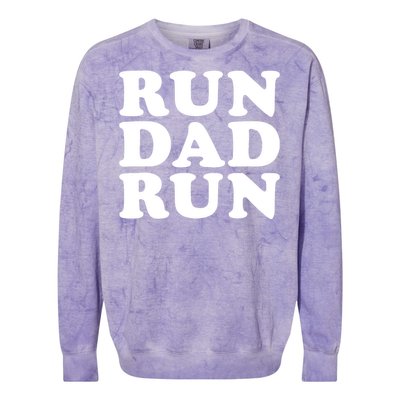 Run Dad Run Marathon Running Spectator Colorblast Crewneck Sweatshirt