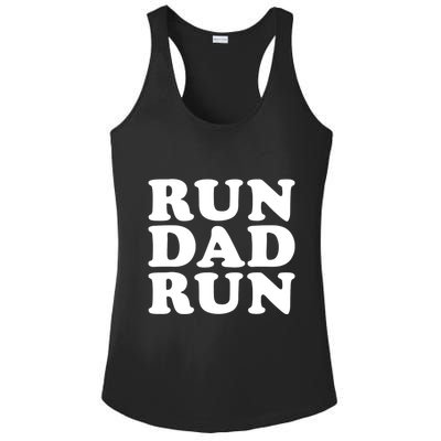 Run Dad Run Marathon Running Spectator Ladies PosiCharge Competitor Racerback Tank