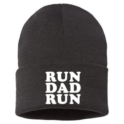 Run Dad Run Marathon Running Spectator Sustainable Knit Beanie