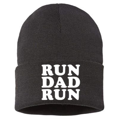 Run Dad Run Marathon Running Spectator Sustainable Knit Beanie