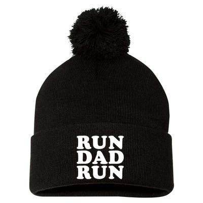 Run Dad Run Marathon Running Spectator Pom Pom 12in Knit Beanie