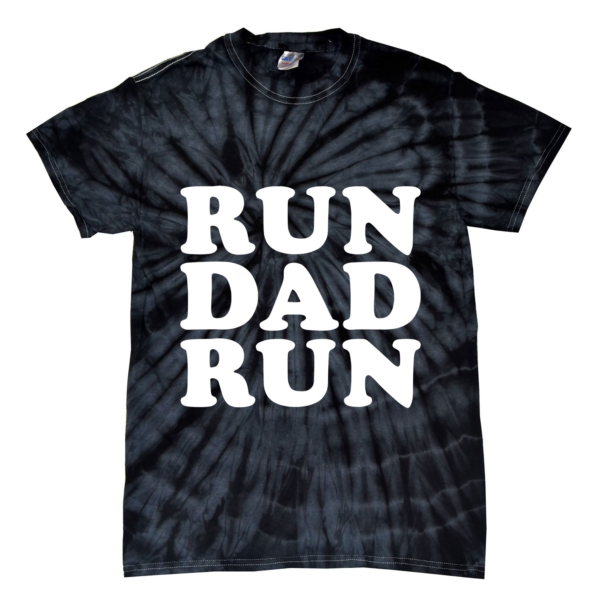 Run Dad Run Marathon Running Spectator Tie-Dye T-Shirt