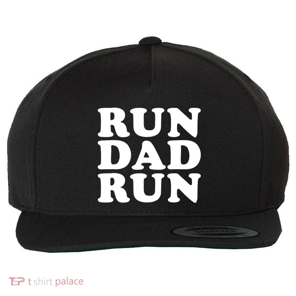 Run Dad Run Marathon Running Spectator Wool Snapback Cap