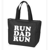 Run Dad Run Marathon Running Spectator Zip Tote Bag