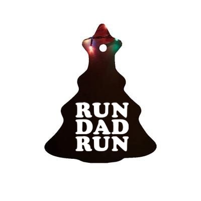 Run Dad Run Marathon Running Spectator Ceramic Tree Ornament