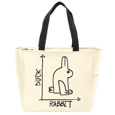 Rabbit Duck Zip Tote Bag