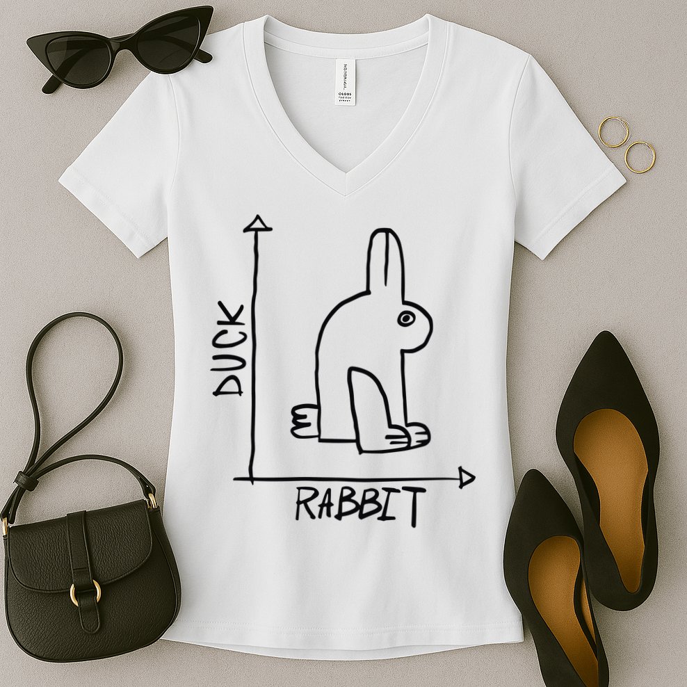 Rabbit Duck Women's V-Neck T-Shirt