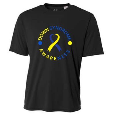 Ribbon Down Right Perfect Down Syndrome Awareness Gift Cooling Performance Crew T-Shirt