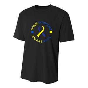 Ribbon Down Right Perfect Down Syndrome Awareness Gift Youth Performance Sprint T-Shirt